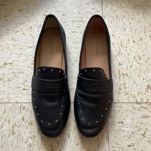 Banana Republic black loafers, size 8, small heel.
